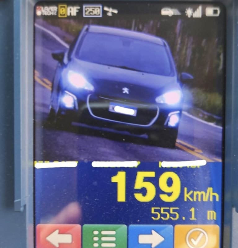 Carro é flagrado a 159 km/h em rodovia de Imaruí