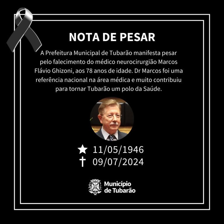 Luto oficial em Tubarão pela morte do neurologista Marcos Ghizoni