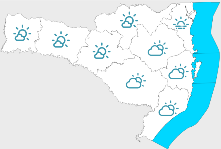 Tempo firme em Santa Catarina com nevoeiros e temperaturas amenas