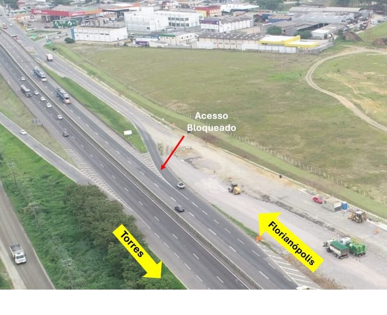 Obras na BR-101 alteram acesso a Capivari de Baixo a partir de segunda