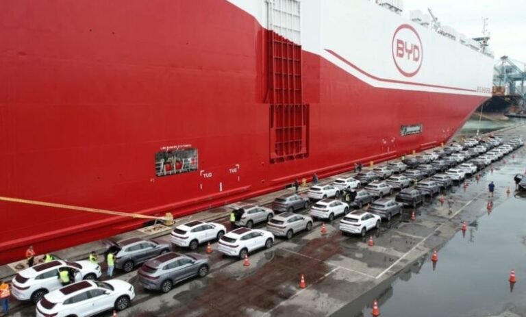 Desembarque histórico com mais de 7 mil carros é concluído em Itajaí