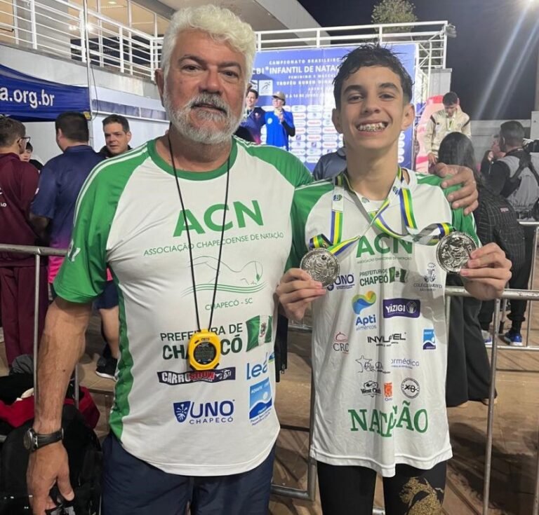 Jovem nadador de Chapecó é vice-campeão brasileiro nos 200m e 400m livre