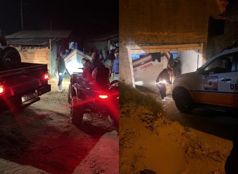 Ciclone destrói galpões e ameaça embarcações em Laguna