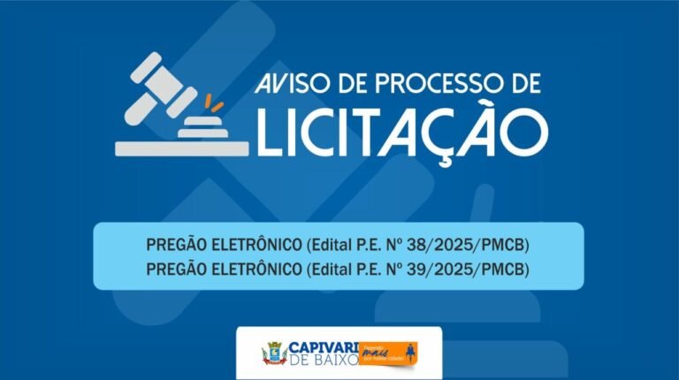 Capivari de Baixo publica dois editais de licitação para medicamentos veterinários e combustíveis