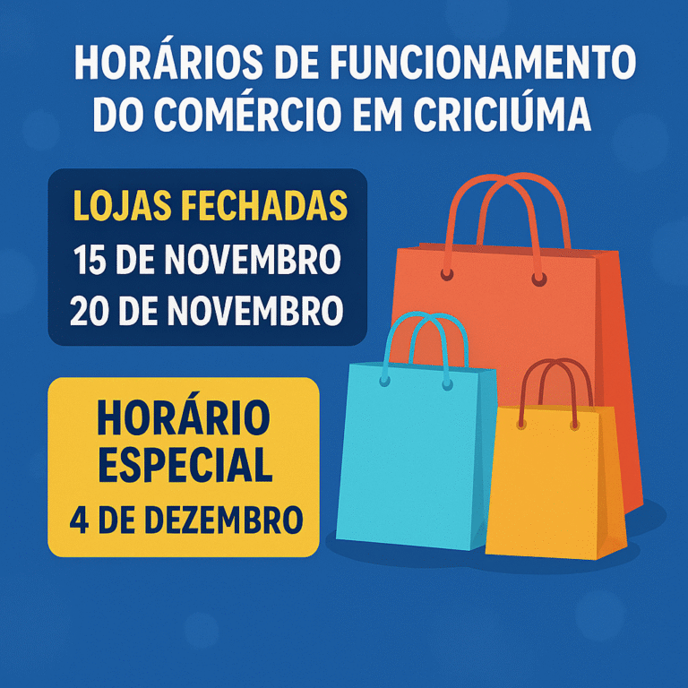 Comércio de Criciúma terá funcionamento alterado nos feriados