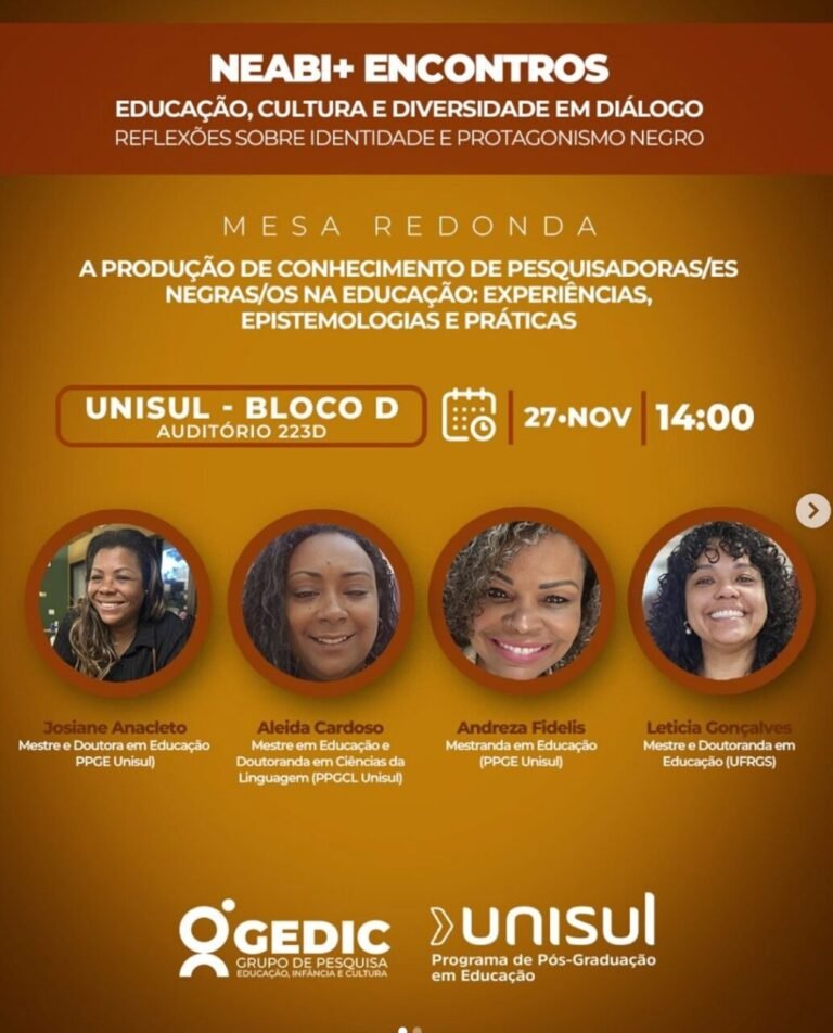 UniSul promove 2ª edição do NEABI+ Encontros com debates sobre educação antirracista em Tubarão