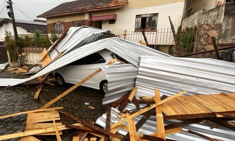 Tempestade causa alagamentos e quedas de árvores em Lages