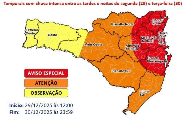 temporais em Santa Catarina