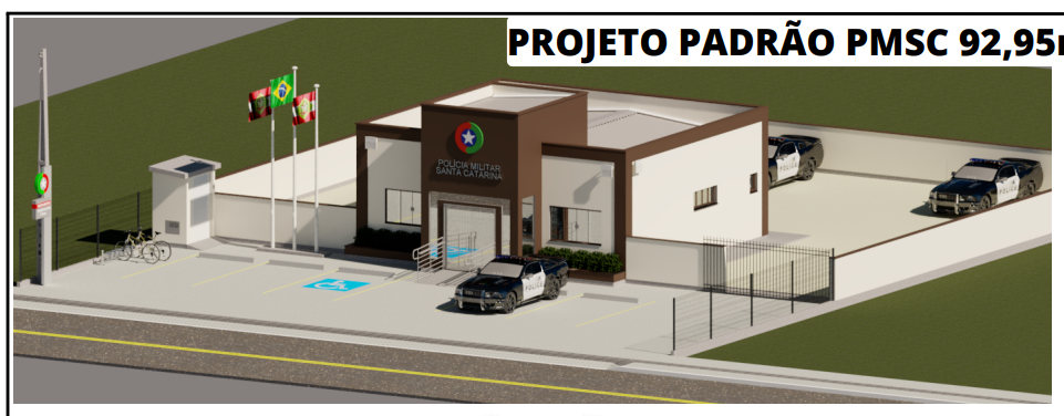 projeto da nova sede da pm em Pescaria Brava