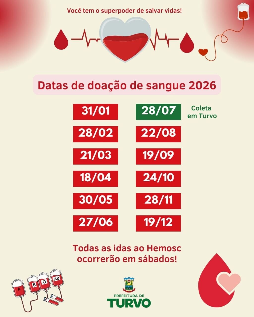 doação de sangue em Turvo