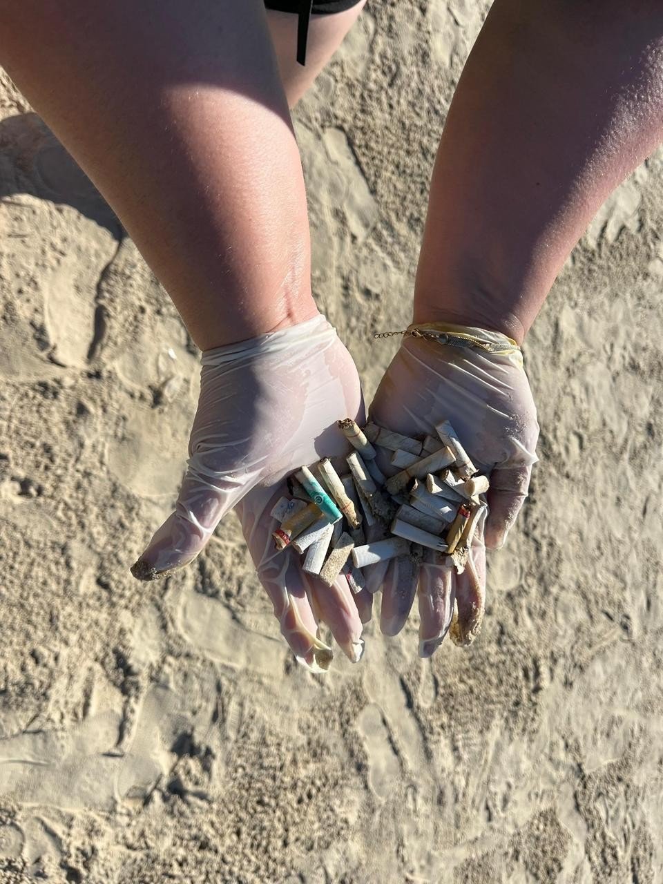 mutirão de limpeza na Praia do Mar Grosso