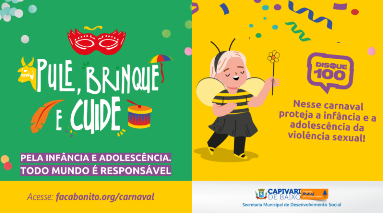 Capivari de Baixo adere à campanha de proteção a crianças no Carnaval 2026