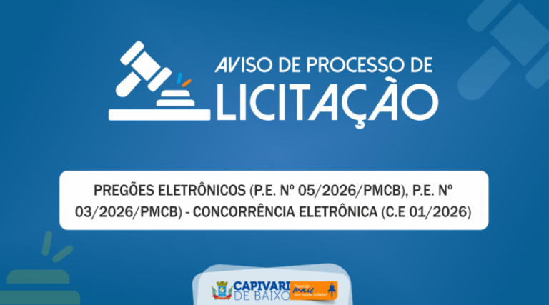 Prefeitura de Capivari de Baixo abre novos processos licitatórios