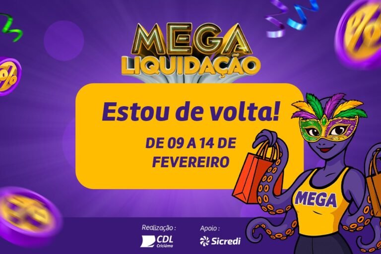 Megaliquidação Criciúma ocorre de 9 a 14 de fevereiro e movimenta o comércio local