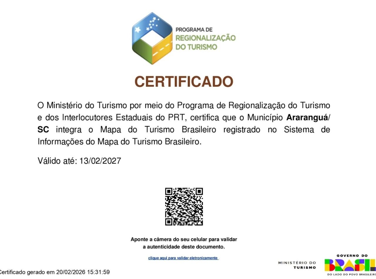 RARANGUÁ SEGUE HÁ 5 ANOS NO MAPA DO TURISMO BRASILEIRO a