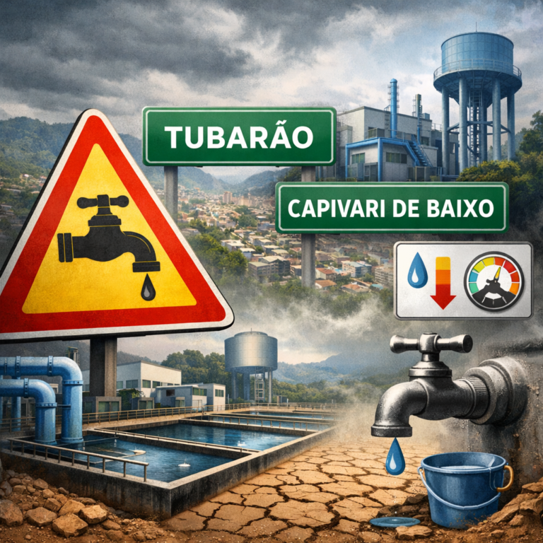 Falha em estação de captação pode afetar abastecimento de água em Tubarão e Capivari de Baixo