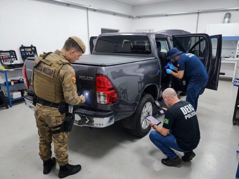 Hilux adulterada é apreendida em operação conjunta em Criciúma