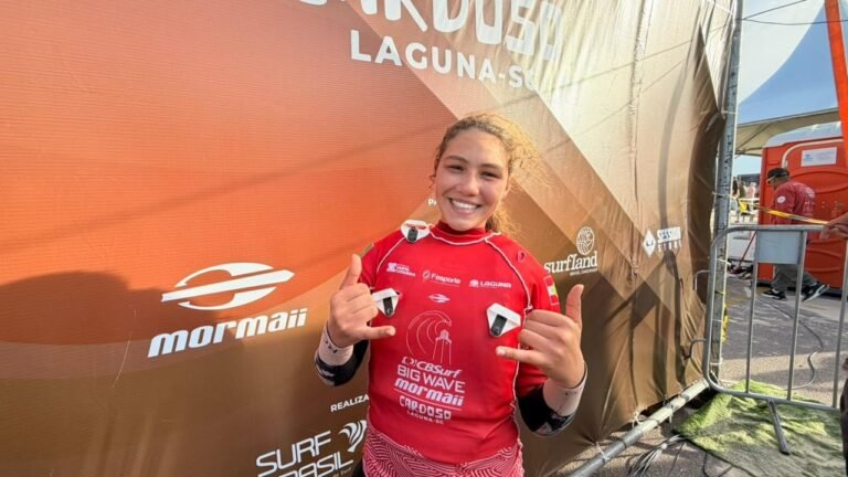 Pedro Calado e Catarina Lorenzo vencem CBSurf Big Wave em Laguna