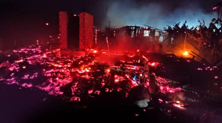 incêndio em residência em Imaruí