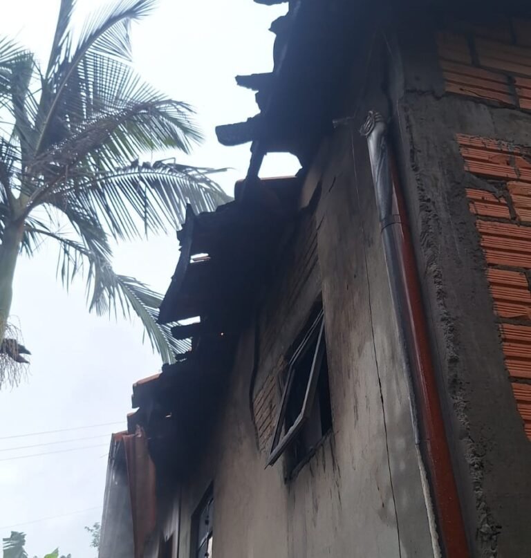 incêndio em residência em Rio Fortuna