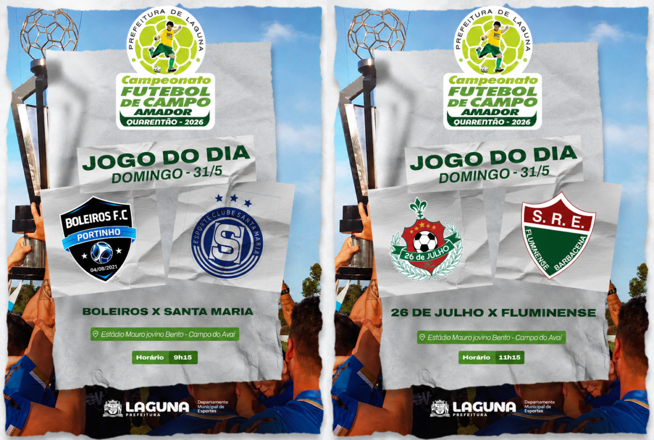Quarentão de Laguna terá rodada neste domingo no Portinho Campeonato Quarentão Laguna 2026