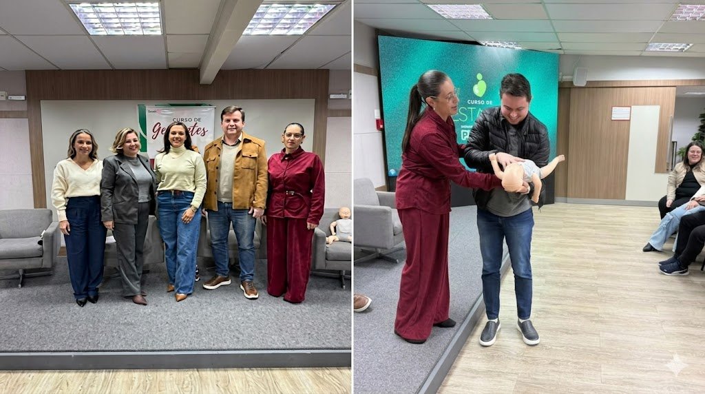 Encontro de gestantes orienta famílias sobre engasgo