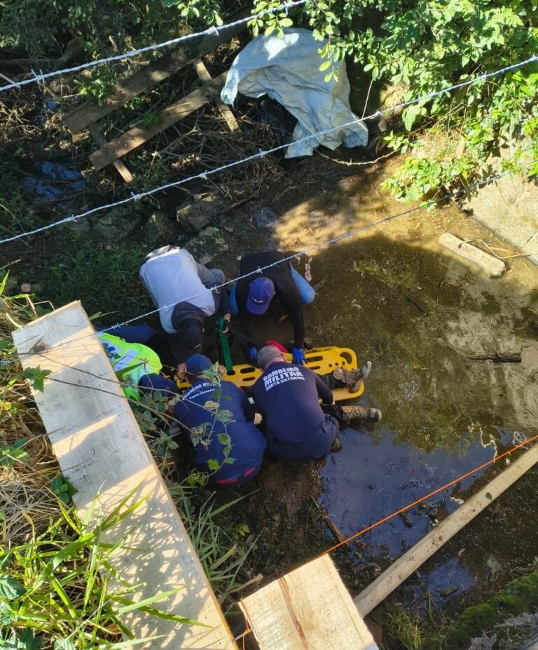 queda de trabalhador em Tubarão