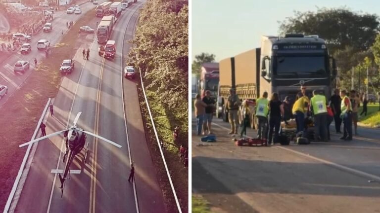 Policial rodoviário federal fica gravemente ferido após ser atropelado na BR-282