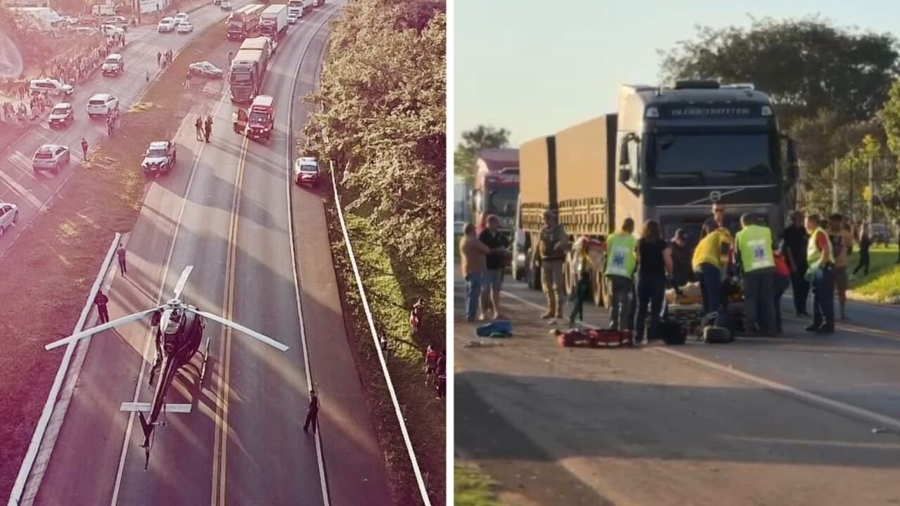 PRF fica gravemente ferido após atropelamento na BR-282