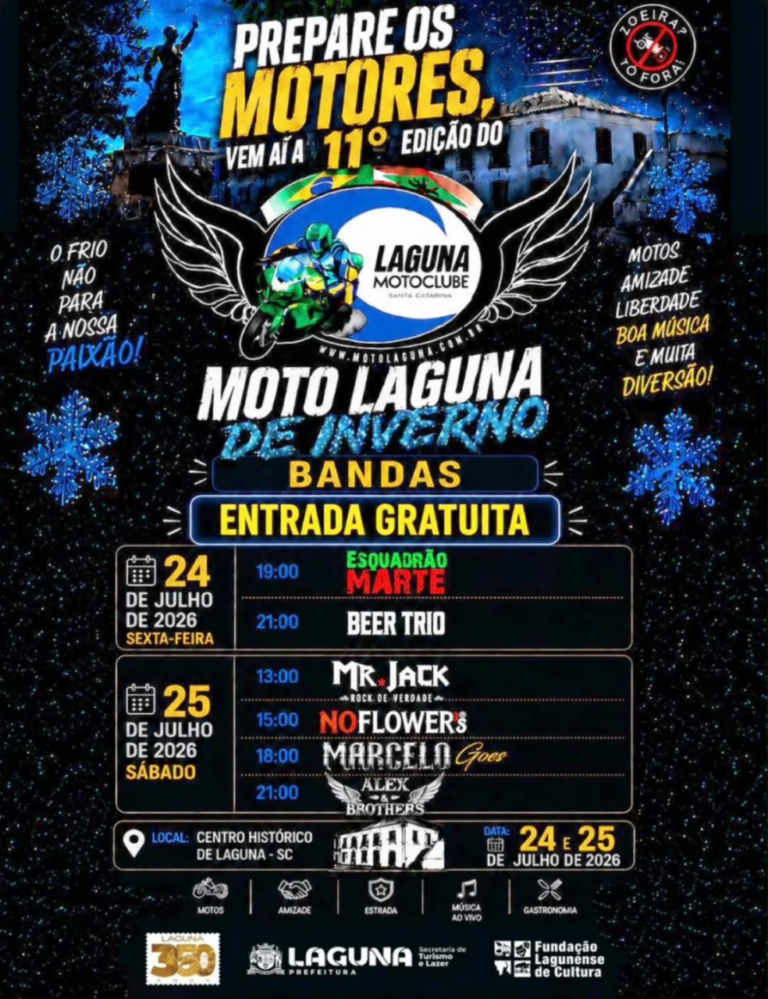 Moto Laguna de Inverno deve reunir mil pessoas em Laguna