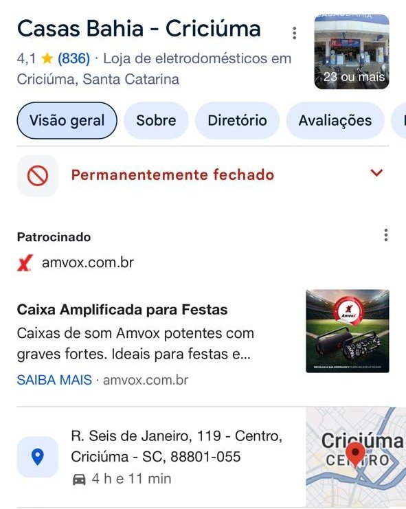 Casas Bahia encerra atividades em Criciúma