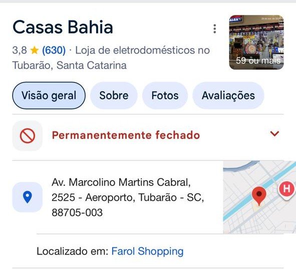 Casas Bahia deixam Tubarão após 20 anos