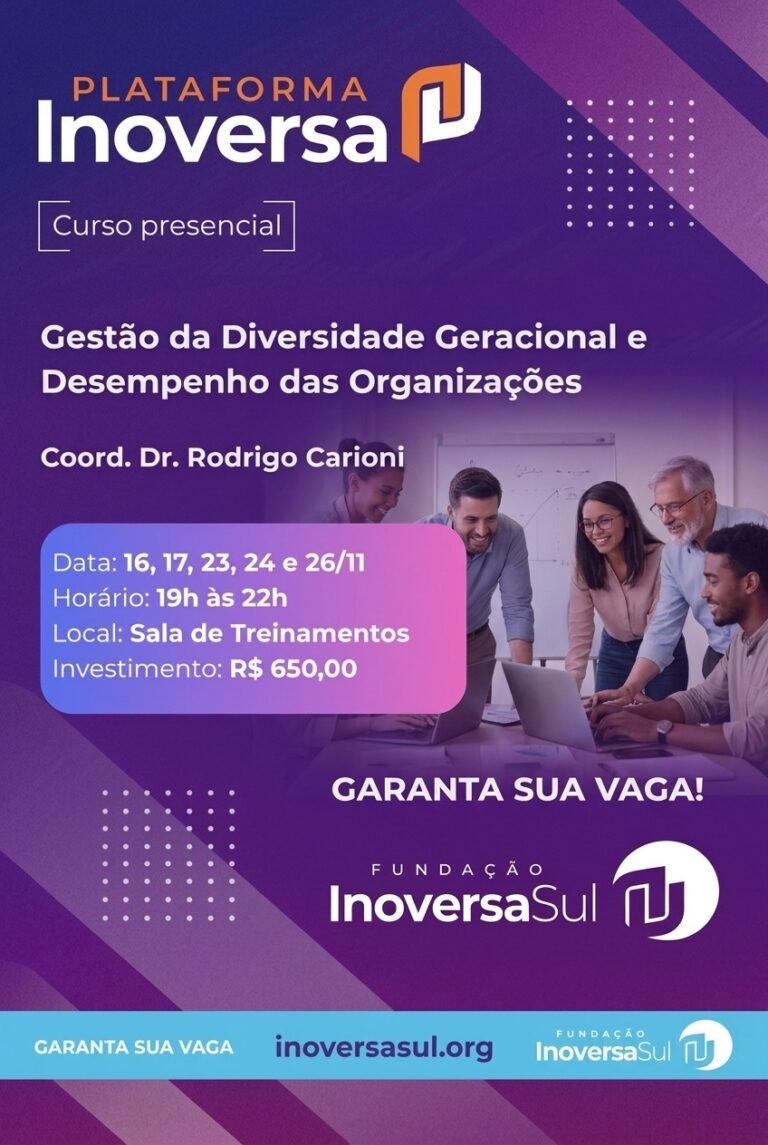Fundação InoversaSul promove curso sobre diversidade geracional e desempenho das organizações em Tubarão