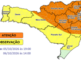 chuva forte em Tubarão