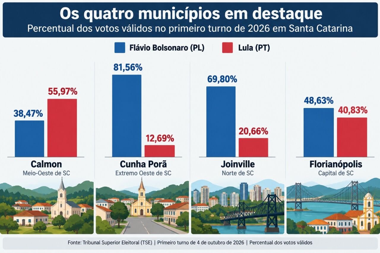 Votação presidencial em Santa Catarina em 2026